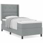 Preview: Boxspringbett mit Matratze Hellgrau 100x200 cm Stoff