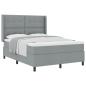 Preview: Boxspringbett mit Matratze Hellgrau 140x190 cm Stoff