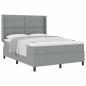 Preview: Boxspringbett mit Matratze Hellgrau 140x200 cm Stoff