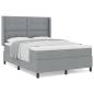 Preview: Boxspringbett mit Matratze Hellgrau 140x200 cm Stoff