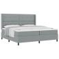 Preview: Boxspringbett mit Matratze Hellgrau 200x200 cm Stoff