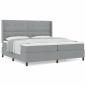 Preview: Boxspringbett mit Matratze Hellgrau 200x200 cm Stoff