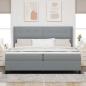 Preview: Boxspringbett mit Matratze Hellgrau 200x200 cm Stoff