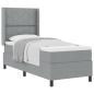 Preview: Boxspringbett mit Matratze Hellgrau 80x200 cm Stoff