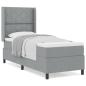 Preview: Boxspringbett mit Matratze Hellgrau 90x190 cm Stoff