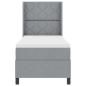 Preview: Boxspringbett mit Matratze Hellgrau 90x190 cm Stoff