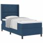 Preview: Boxspringbett mit Matratze Blau 90x200 cm Stoff