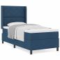 Preview: Boxspringbett mit Matratze Blau 90x200 cm Stoff