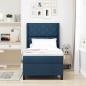 Preview: Boxspringbett mit Matratze Blau 90x200 cm Stoff