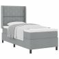 Preview: Boxspringbett mit Matratze Hellgrau 100x200 cm Stoff