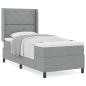 Preview: Boxspringbett mit Matratze Hellgrau 100x200 cm Stoff