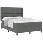 Preview: Boxspringbett mit Matratze Dunkelgrau 140x190 cm Stoff