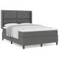 Preview: Boxspringbett mit Matratze Dunkelgrau 140x190 cm Stoff