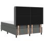 Preview: Boxspringbett mit Matratze Dunkelgrau 140x190 cm Stoff