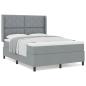 Preview: Boxspringbett mit Matratze Hellgrau 140x200 cm Stoff