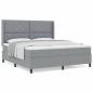 Preview: Boxspringbett mit Matratze Hellgrau 180x200 cm Stoff