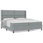 Preview: Boxspringbett mit Matratze Hellgrau 200x200 cm Stoff