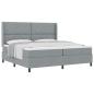 Preview: Boxspringbett mit Matratze Hellgrau 200x200 cm Stoff