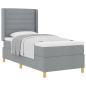 Preview: Boxspringbett mit Matratze Hellgrau 80x200 cm Stoff