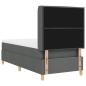 Preview: ARDEBO.de - Boxspringbett mit Matratze Dunkelgrau 80x200 cm Stoff