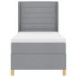 Preview: Boxspringbett mit Matratze Hellgrau 90x190 cm Stoff