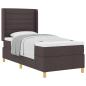 Preview: Boxspringbett mit Matratze Dunkelbraun 100x200 cm Stoff