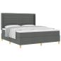 Preview: ARDEBO.de - Boxspringbett mit Matratze Dunkelgrau 180x200 cm Stoff