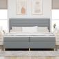 Preview: Boxspringbett mit Matratze Hellgrau 200x200 cm Stoff
