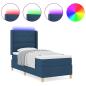 Preview: Boxspringbett mit Matratze Blau 90x200 cm Stoff