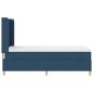 Preview: Boxspringbett mit Matratze Blau 90x200 cm Stoff