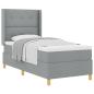 Preview: Boxspringbett mit Matratze Hellgrau 100x200 cm Stoff