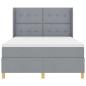 Preview: ARDEBO.de - Boxspringbett mit Matratze Hellgrau 140x200 cm Stoff