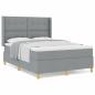Preview: Boxspringbett mit Matratze Hellgrau 140x200 cm Stoff