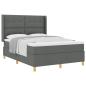 Preview: Boxspringbett mit Kopfteil Dunkelgrau 160 x 200 cm Stoff