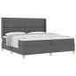 Preview: Boxspringbett mit Matratze Dunkelgrau 200x200 cm Stoff
