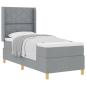 Preview: ARDEBO.de - Boxspringbett mit Matratze Hellgrau 80x200 cm Stoff