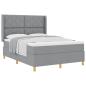 Preview: Boxspringbett mit Matratze Hellgrau 140x200 cm Stoff