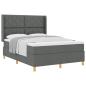 Preview: Boxspringbett mit Matratze Dunkelgrau 160x200 cm Stoff