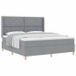 Preview: Boxspringbett mit Matratze Hellgrau 180x200 cm Stoff