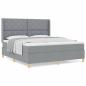 Preview: Boxspringbett mit Matratze Hellgrau 180x200 cm Stoff