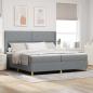 Preview: ARDEBO.de - Boxspringbett mit Matratze Hellgrau 200x200 cm Stoff