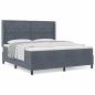 Preview: Boxspringbett mit Matratze Dunkelgrau 180x200 cm Samt