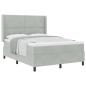 Preview: Boxspringbett mit Matratze Hellgrau 140x200 cm Samt