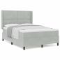 Preview: Boxspringbett mit Matratze Hellgrau 140x200 cm Samt
