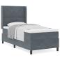 Preview: Boxspringbett mit Matratze Dunkelgrau 90x190 cm Samt