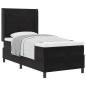 Preview: Boxspringbett mit Matratze Schwarz 100x200 cm Samt