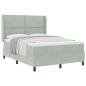 Preview: Boxspringbett mit Matratze Hellgrau 140x200 cm Samt