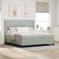 Preview: ARDEBO.de - Boxspringbett mit Matratze Hellgrau 180x200 cm Samt