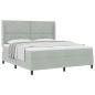 Preview: Boxspringbett mit Matratze Hellgrau 180x200 cm Samt