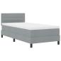 Preview: ARDEBO.de - LED Boxspringbett mit Matratze Hellgrau 80x200 cm Stoff